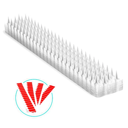 Touri 33ft Outdoor Transparent Clear PVC Bird Defender Spikes Strips for Indoor Outdoor use Keep Pigeon, Squirrel Off, Pack of 24 (33 ft)