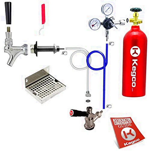 Kegco Deluxe 1-Tap Door Mount Kegerator Conversion Kit with 5 lb. CO2 Tank