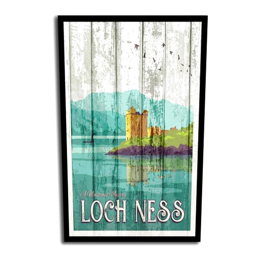 AXCISXK Loch Ness Monster Travel Poster Canvas Wall Art Prints on Canvas Home Decor,Living Room Bed Room Hotel Wall Mural Decor 12x18inch(30x45cm)