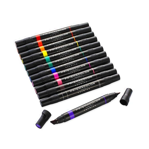 Prismacolor® Premier® Double-Ended Art Markers, Primary/Secondary Colors, Set of 12