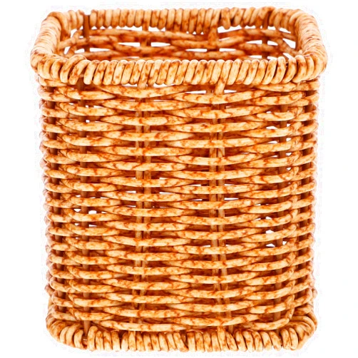 Yardwe Rattan Pencil Holder, Wicker Pen Cup Makeup Holder Woven Vine Desk Organizer Pen Container Box for Office Home Desktop Kitchen Utensil Cutlery