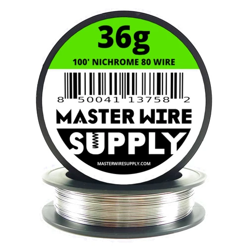 Master Wire Supply Nichrome 80-100' - 36 Gauge Wire - 100ft - 0.13mm - 0.005in - Master Wire Supply