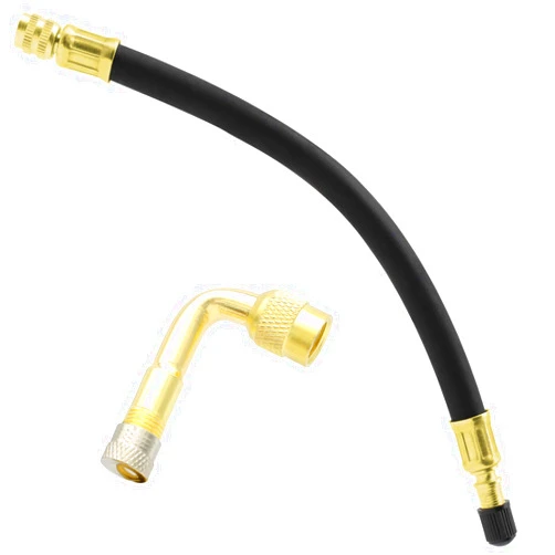 ZHSMS Tire Valve Extension, 8.25 Inch Flexible Valve Stem Extenders with 90 Degree Brass Schrader Tire Valve Extension Adaptor Compatible for Cars Truck Motorcycle Bike Scooter by ZHSMS