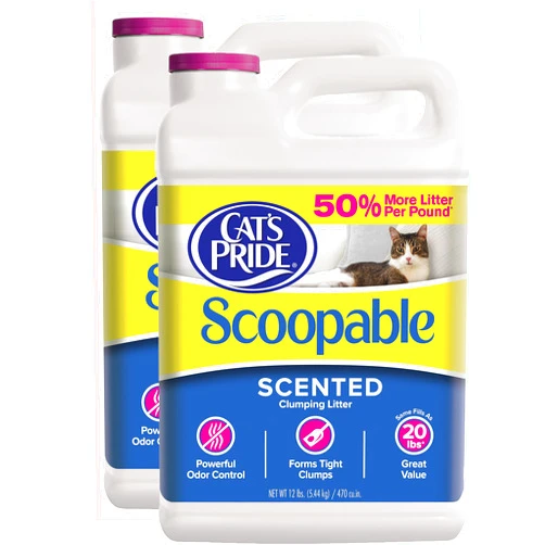 Cat's Pride Scoopable Scented Lightweight Clumping Litter 12 lb Jug (2-Pack)