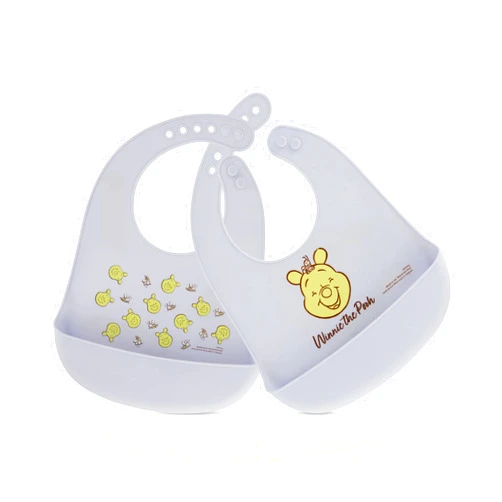 Disney 2-Pack Unisex Baby & Toddler Silicone Bibs with Food Catcher, Soft Waterproof Feeding Accessories