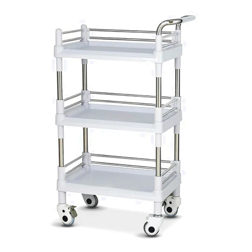 JKSVTF Hospital Trolley Medical Supplies Rack Medical Cart Tool 3 Tier Movable Beauty Salon Cart with Universal Wheel Brake Spa Rolling Trolley Portable Medical