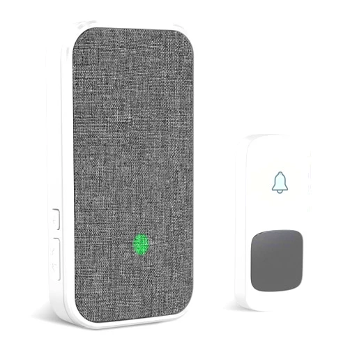 Coolqiya Wireless Doorbell, Remote Door Bell Ringer Wireless Long Range 1300FT with Fabric Finish, Coolqiya Portable Wireless Door Bells with 1PC Plug-in Doorbell Chime and 1PC Waterproof Ringer Button