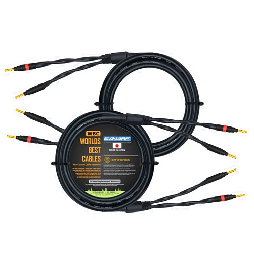 WORLDS BEST CABLES 10 Foot - Canare 4S11 – Audiophile Grade - HiFi Star-Quad Speaker Cable Pair with Eminence Gold Banana Connectors