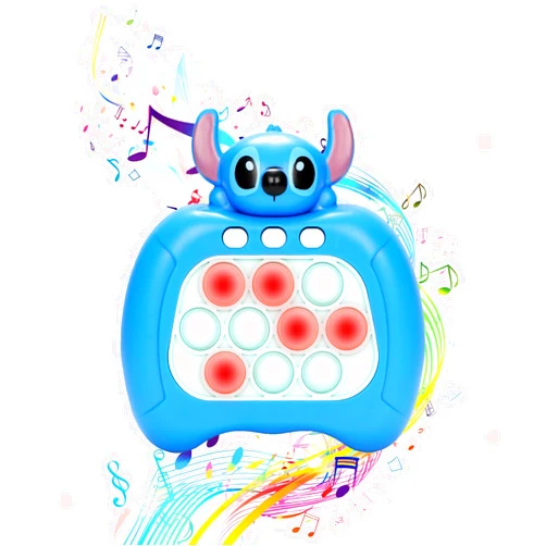 Knisbapl Stich Fast Pop Game it for Kids, Handheld Fidget Game Light Up Sensory Fidget Toys for Kids Electric Pop Game Controller - Stich Quick Push Bubble Game Toys for Boys Girls