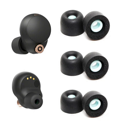 YSIUENG 3 Pairs Memory Foam Eartips Ear Buds for Sony WF-1000XM4, Ear Tips Replacement Sony Ear Piece Foam Tips for WF-1000XM4 Fit Charging Case(Matt Surface, L)