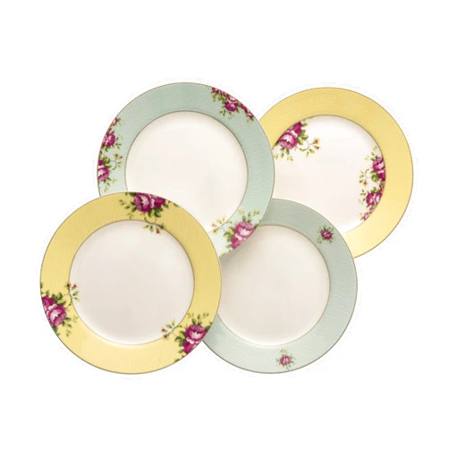 Aynsley Archive Rose Plates (Set of 4), China