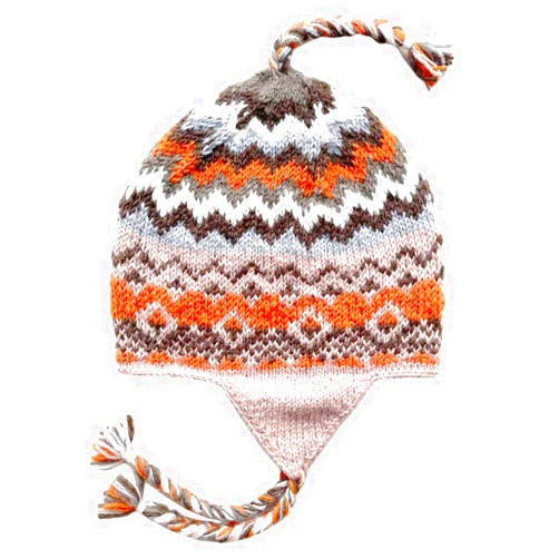 THE COLLECTION ROYAL Woolen Fleece Lined Fair Isle Knitted String Ear Flap Beanie Sherpa Christmas Beanie Hat