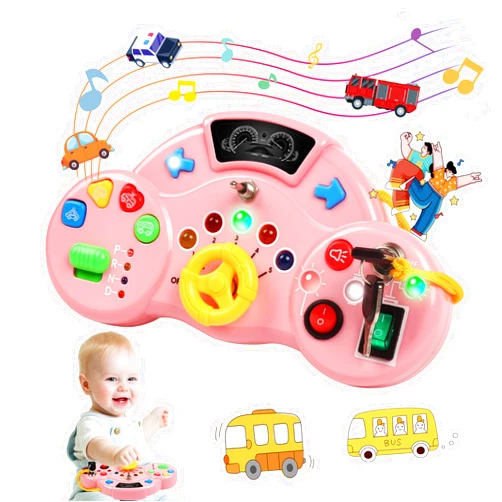FOJIFON Toddler Busy Board Montessori Toys for 1 2 3 Year Old, Musical LED Light Switch Toys Travel Sensory Learning Toy for Toddlers 1-3, Preschool Educational Activities for Kids 2-4 Boy Girl Birthday Gift