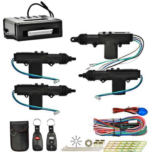 Holwim Universa Car Power Door Lock Kit with 4PCS 12V Car Door Lock Actuator, Keyless Entry Car Conversion Kit, 2 Car Keys,1 Central Locking System, 1 Faraday Bag, Power Central Lock Kit for Car