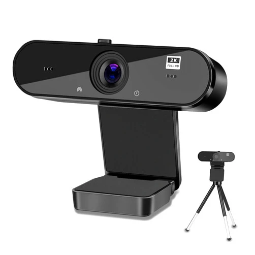 Kaisangtu Webcam 2K Full HD Web Camera with Microphone Wide Angle Webcam with Tripod & Privacy Cover Autofocus Streaming Webcam Plug & Play USB Webcam for PC Mac Laptop Desktop Computer