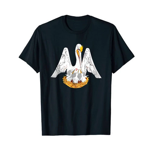 Ugly Pelican Co. Louisiana Gifts Louisiana Flag Pelican Louisiana State Bird T-Shirt