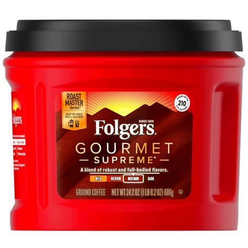Folgers Gourmet Supreme Medium Dark Roast Ground Coffee, 24.2 Ounces