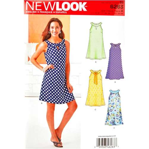 Simplicity Creative Patterns New Look Misses' A-Line Dress, A (8-10-12-14-16-18)