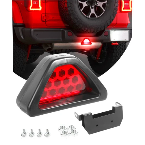 VARGTR LED Brake Lights,Rear Brake Light Rear Tail Lamp with 12 LED,Car Warning Light,Car Accessories Car Stop Light,F1 Triangular Rear Fog Lights Flash Brake Lamp,Suitable for Most Car Motorcycles