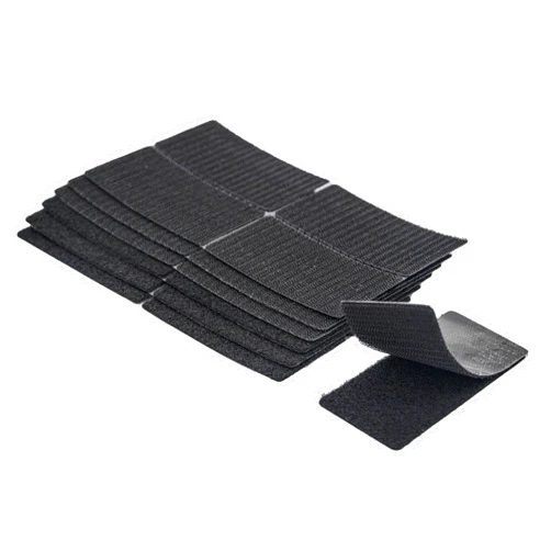 Adhoklop 2x4 inch Hook and Loop Strips with Adhesive, 12 Sets Heavy Duty Fasteners (Black)