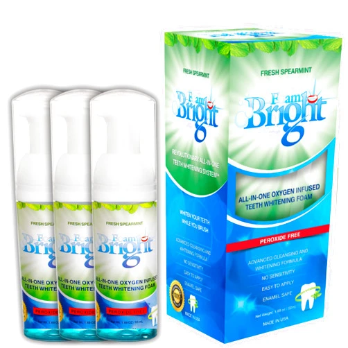 Foam Bright Retainer Foam Cleaner & Teeth Whitening Formula. The Ultimate Cleaning Toothpaste for Aligner Retainers. Great for all kinds of Clear Retainers, Braces & Aligners. Safe for Dentures. (3 Pack)