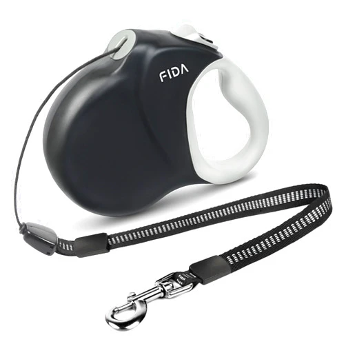 Fida Upgraded Retractable Dog Leash 30ft, Heavy Duty Pet Walking Leash for Medium/Large Breed up to 110 lbs, 360° Tangle-Free Long Retract Dog Lead, Soft Grip, One-Hand Brake, Black