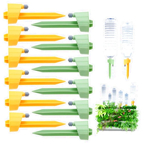 Doneace Self Watering Spikes, Auto Plant Watering Devices with Adjustable Drip Valve, Self Watering Planter Insert for Indoor Outdoor Potted Plants Waterer 12 Pcs Set
