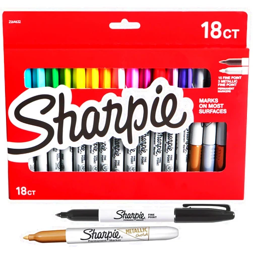 SHARPIE Limited Edition, Fine Point, Color Permanent Markers, 18 Count – Quick Drying, Fade & Water Resistant Ink, Premium Colors, Fine Tip, Durable Ink, Folding Easel Box for Easy Access & Storage