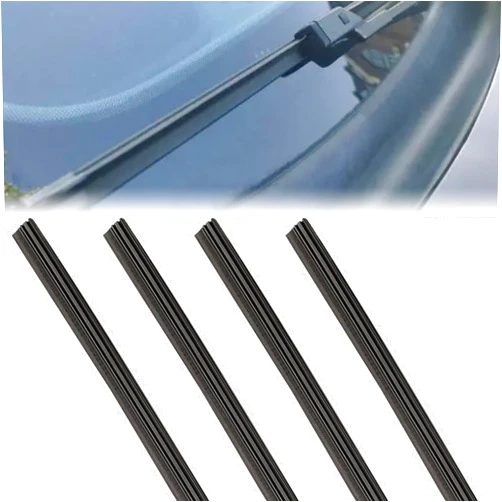 ZOKYUYS 4 PCS Windshield Wiper Rubber Strips, DIY Silicone Car Frameless Window Boneless Replacement,Auto Adjustable Insert Rubber Wiper Blade Refills, Universal Accessories for Most Vehicles