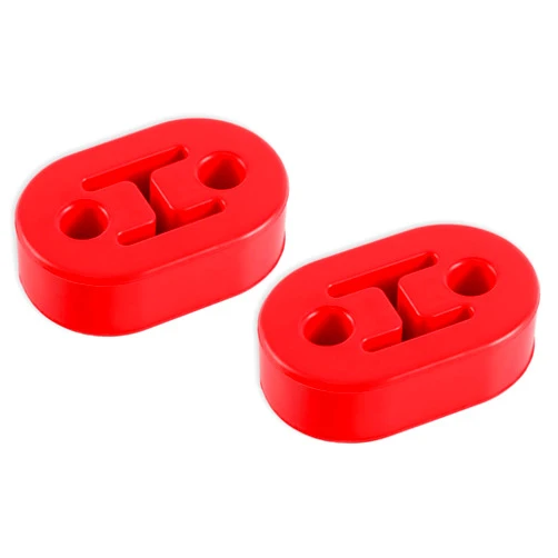 SINGARO Rubber Exhaust Hanger, Muffler Exhaust System, Heavy Insulator Support Bushing Installation, 2 Holes 0.47 Inch, High-Density Tailpipe Damping Hanger (2PCS Red)