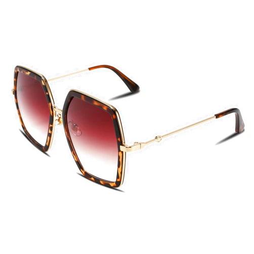 FEISEDY Women Large Hexagon Inspired Sunglasses Fashion Irregular Design Style Geometric B2503