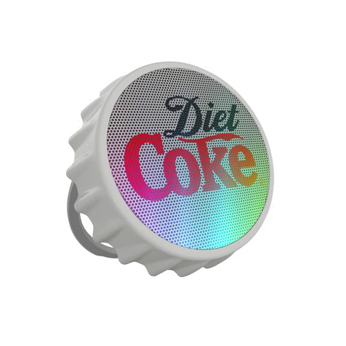 Gabba Goods Diet Coke Bottle Cap Shaped Bluetooth Speaker with Kickstand, Color Changing Light, FM Radio, 6H Playtime, Micro SD Card, Aux Port for Home/Outdoors/Beach/Bar | Portable Bluetooth Speakers