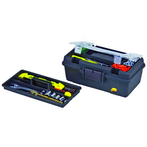 Plano Molding 114-002 13-Inch Compact Tool Box, Graphite Gray with Black Handle and Latches