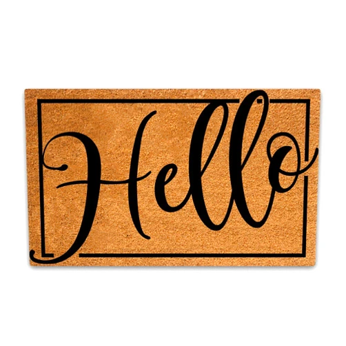 PLUS Haven Pure Coco Coir Doormat with Heavy-Duty Backing (Hello 1)