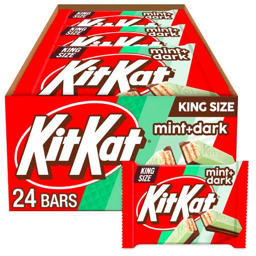 KIT KAT DUOS Dark Chocolate Mint Wafer King Size, Candy Bars, 3 oz (24 Count)