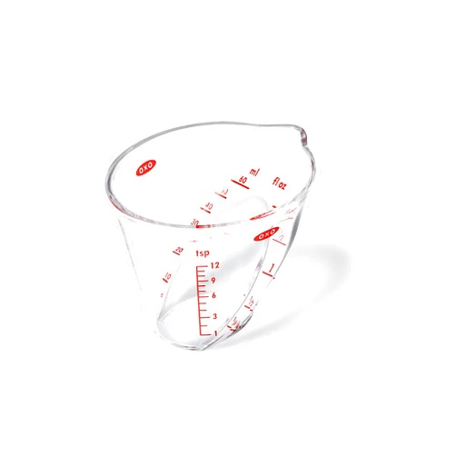OXO Good Grips 60 ml Mini Angled Measuring Jug, Transparent/Red