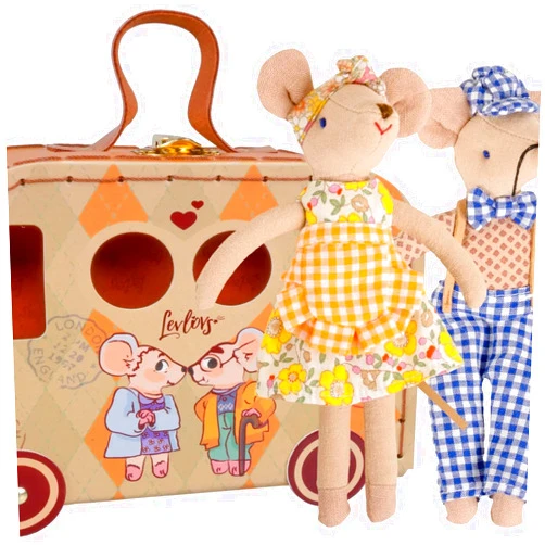 LEVLOVS Travel Mice in a Camper Toy Baby Registry Gift