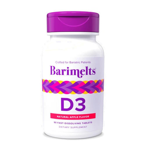 BariMelts Vitamin D3 5000 IU, 90 Fast-Dissolving Tablets (3-Month Supply), Bariatric Vitamins for Women, Natural Apple Flavor​