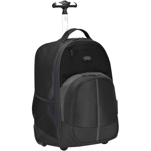 Targus 16 Inch Compact Rolling Backpack, Black - Wheeled Travel Bag, Fits Laptops Up to 16” and MacBook Pros up to 17” (TSB750US)