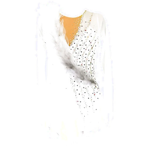 HGWBFB Figure Skating Dress Women Girl Long Sleeves Crystal Competition High Elasticity Ice Skating Dress