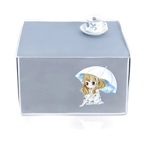 Catsandy Microwave Oven Cover Protective Cover Kitchen Appliance Decorative Waterproof Dustproof Top Cover Electric Oven Cover Size L (Little Girl)
