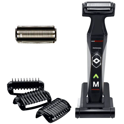 MANGROOMER 2.0 Professional Body Groomer, Ball Groomer & Body Trimmer With Propivot Flexing Head, 3 trimmer Combs, Wet/ Dry & A Free Bonus Foil!, Black