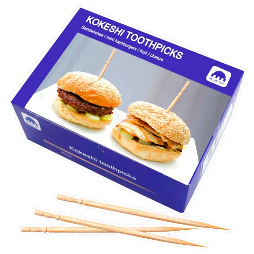 BLUE TOP 1500 pcs 4 Inch Kokeshi Toothpicks Skewers,High-class & Cost-effective Appetizer Picks, Extra Long toothpicks for Appetizers Cocktails Fruit Olive