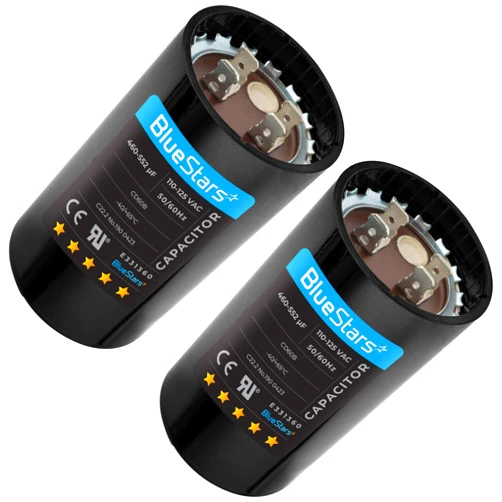 BlueStars 2 Packs 460-552 uf MFD 50/60 Hz 110-125 VAC Volts Round Start Capacitor - Universal Fit for Air Conditioner and Other Electric Motor Applications