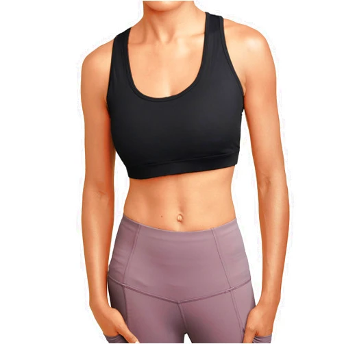 LighterGlide Women's Racerback Sports Bra U Neck Tank Fashion Workout Crop Bras