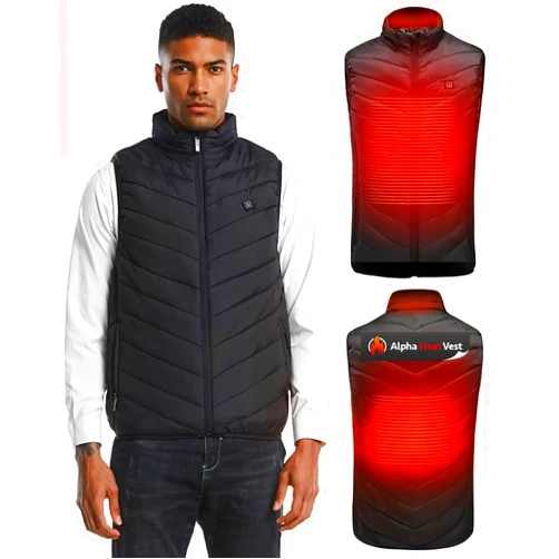 FREEZE2TRIM Alpha Heat Vest USB Rechargeable Heated Vest for Men and Women 8 Heating Zones Waterproof Electric Heated Jackets