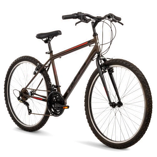 Huffy North Peak 26-Inch Mountain Bike, Durable Hi-Ten Steel Frame, 15-Speed Twist Shifter, Front and Rear Linear-Pull Brakes, All-Terrain Tires, Padded ATB Saddle