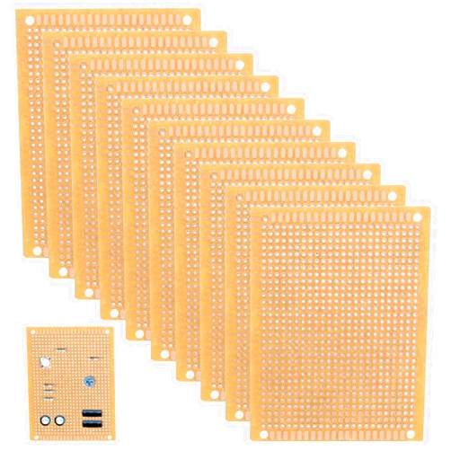 Bruislard 10 PCS 70mm x 90mm PCB Board Prototype Kit, Universal Printed Circuit Board, Copper Stripboards Prototype Perfboard for Electronic Experiment and DIY Soldering Electronic Projects