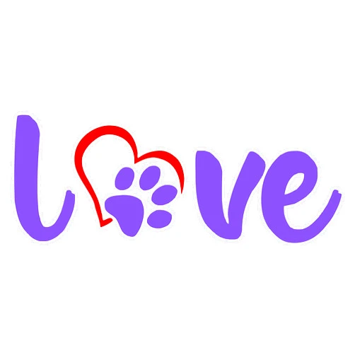Roxy's Walls Paw Love Paw Dog Room Decor Decals pet Decal Dog Wall Decor Vinyl Paw Sticker