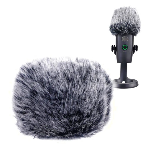 YOUSHARES Microphone Furry Windscreen Muff - Mic Wind Cover Fur Pop Filter as Foam Cover Compatible with Blue Yeti Nano